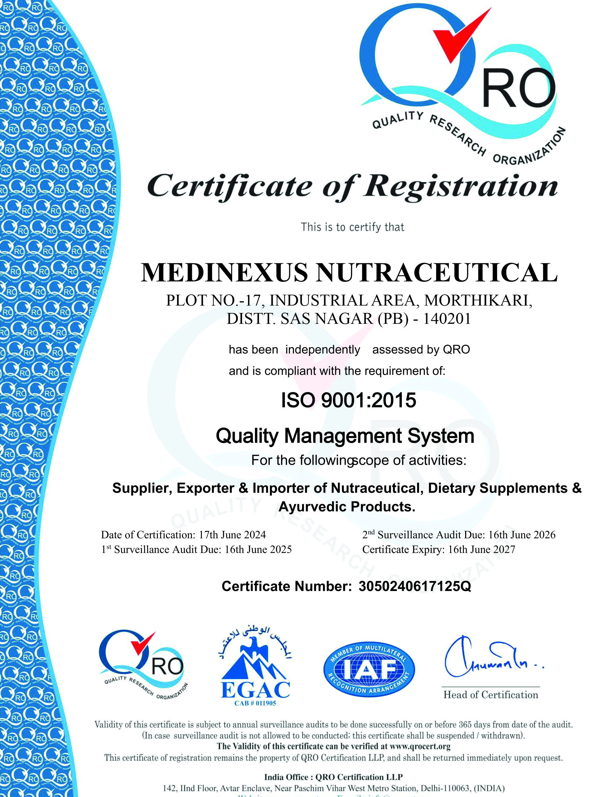 Quality Certifications